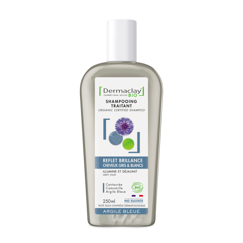 Shampoing pour cheveux gris bio Dermaclay