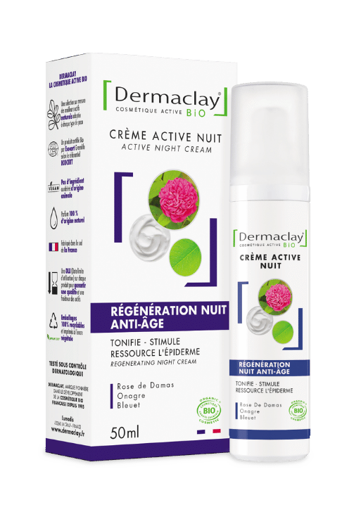 Crème de nuit régénérateur et anti-âge bio Dermaclay