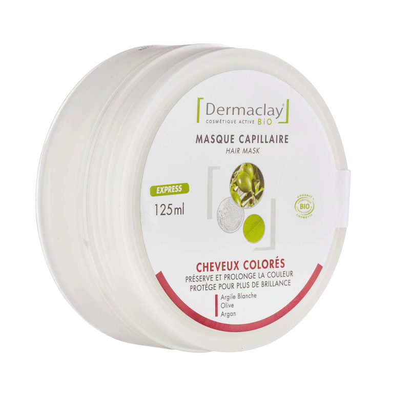 Masque pour cheveux colorés bio Dermaclay