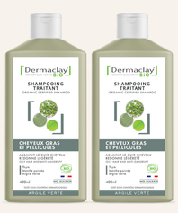 PACK DUO Shampoings CHEVEUX GRAS & PELLICULES - Certifié Bio**