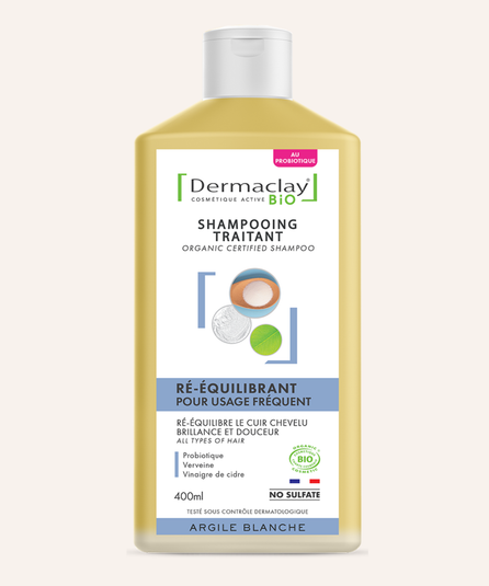Shampoing Bio RÉ-ÉQUILIBRANT aux PROBIOTIQUES -  CERTIFIÉ BIO**